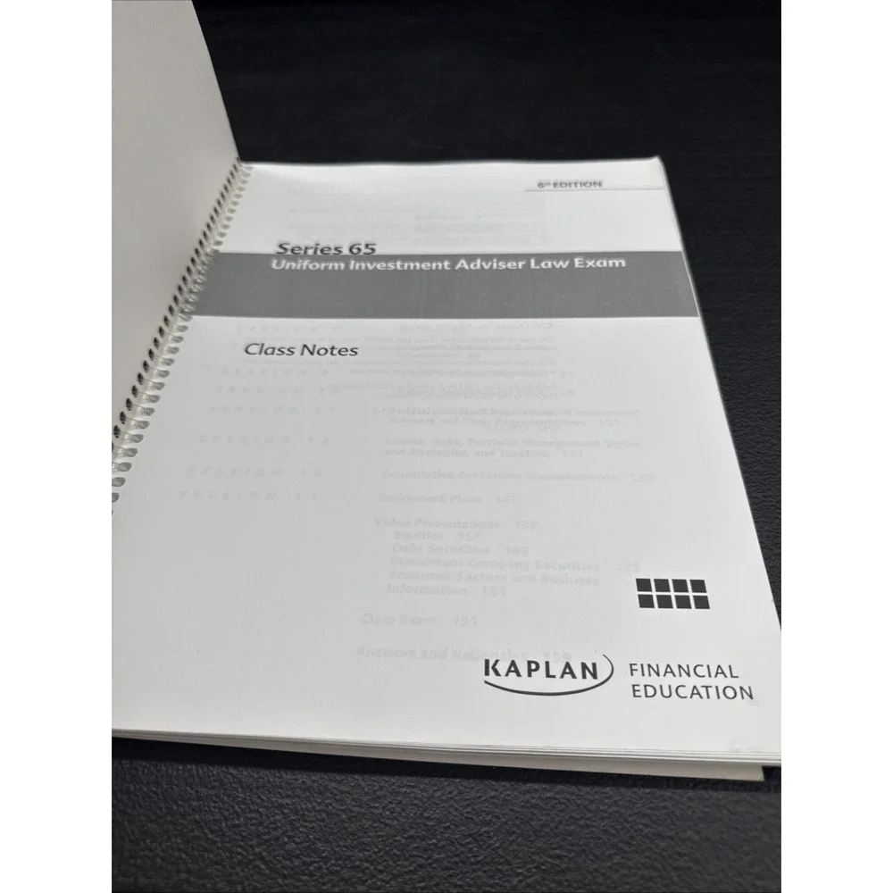 Kaplan Series 65 Securities License Exam Manual, Uniform Investment Advisor ...